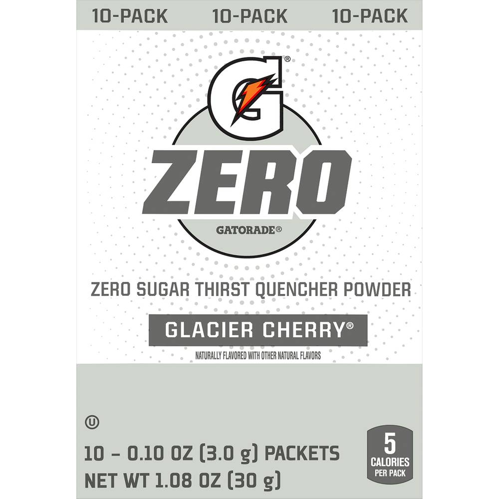 Gatorade Zero Sugar Thirst Quencher Sports Drink Powder (1.08 oz) (glacier cherry )