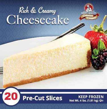 Frozen Chef's Quality - NY Style Cheesecake - 20 slices