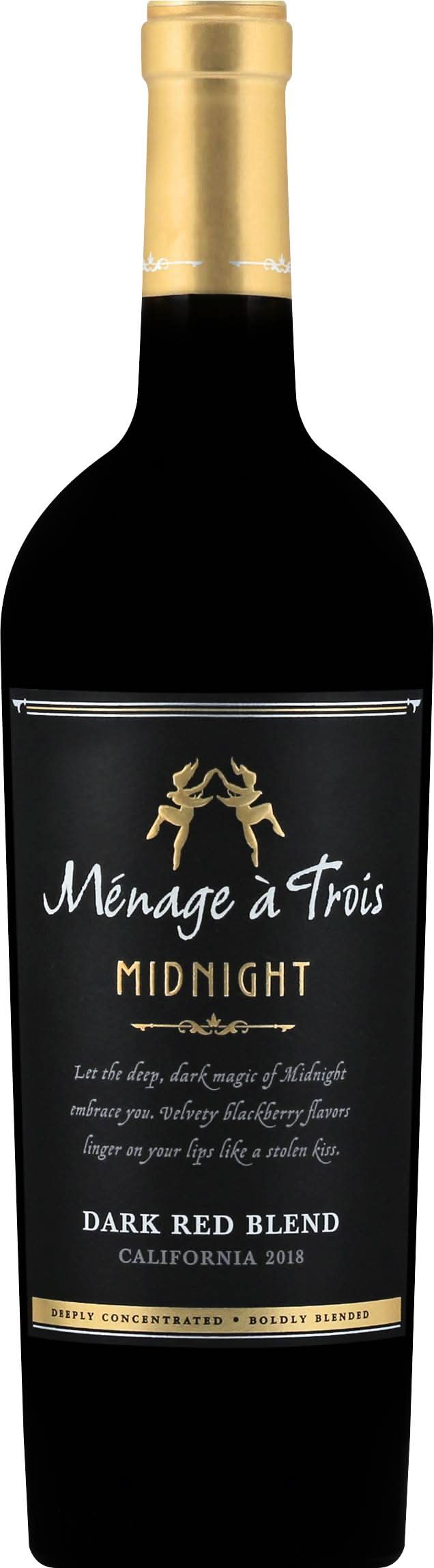 Ménage à Trois Midnight Dark Red Blend Wine, 2018 (750 ml)