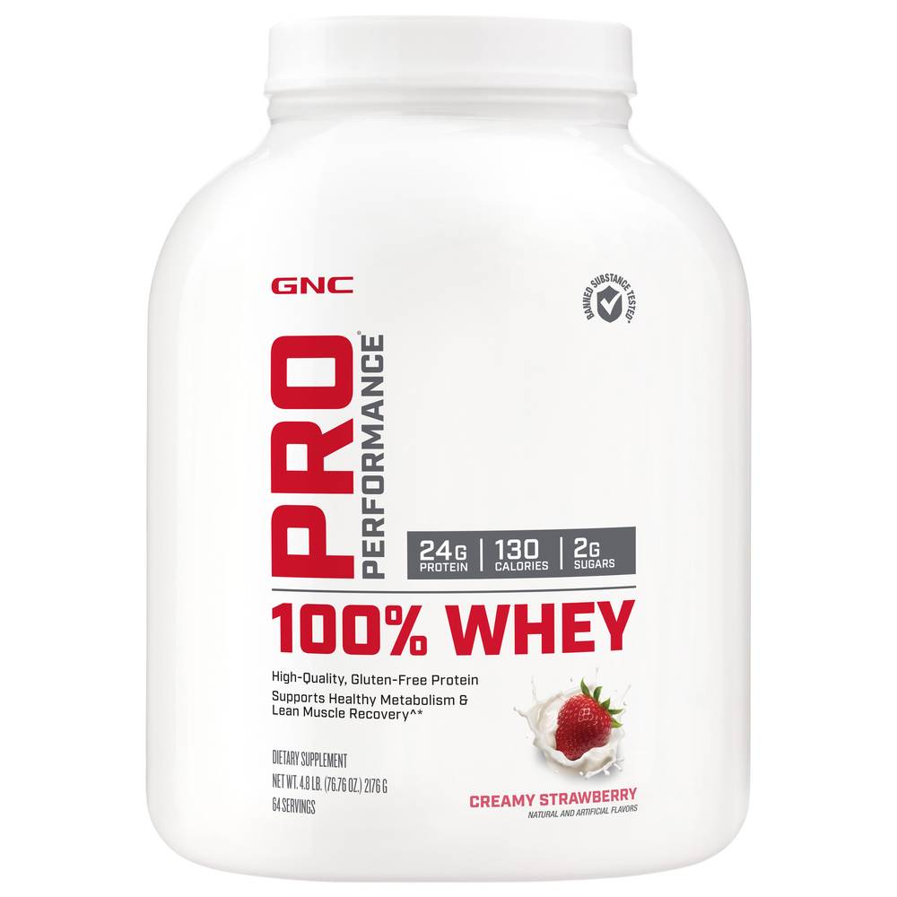 Gnc Pro Performance 100% Whey Protein Powder (76.76 oz) (creamy strawberry )