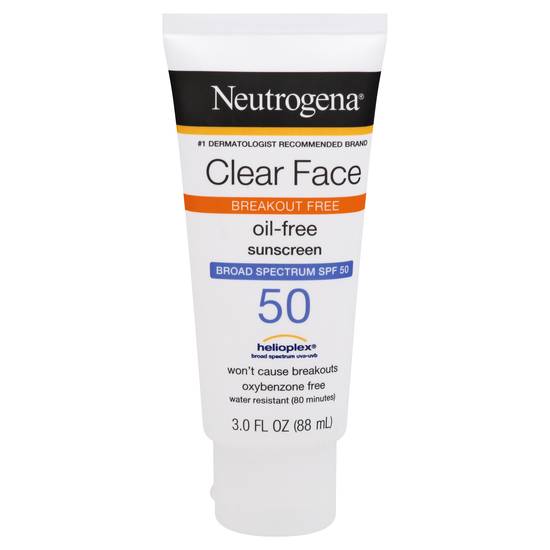 Neutrogena Clear Face Broad Spectrum Spf 50 Clear Face Oil-Free Sunscreen
