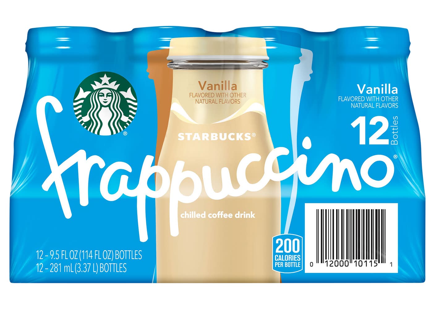 Starbucks Frappuccino Chilled Coffee Drink, Vanilla (12 x 9.5 fl oz)