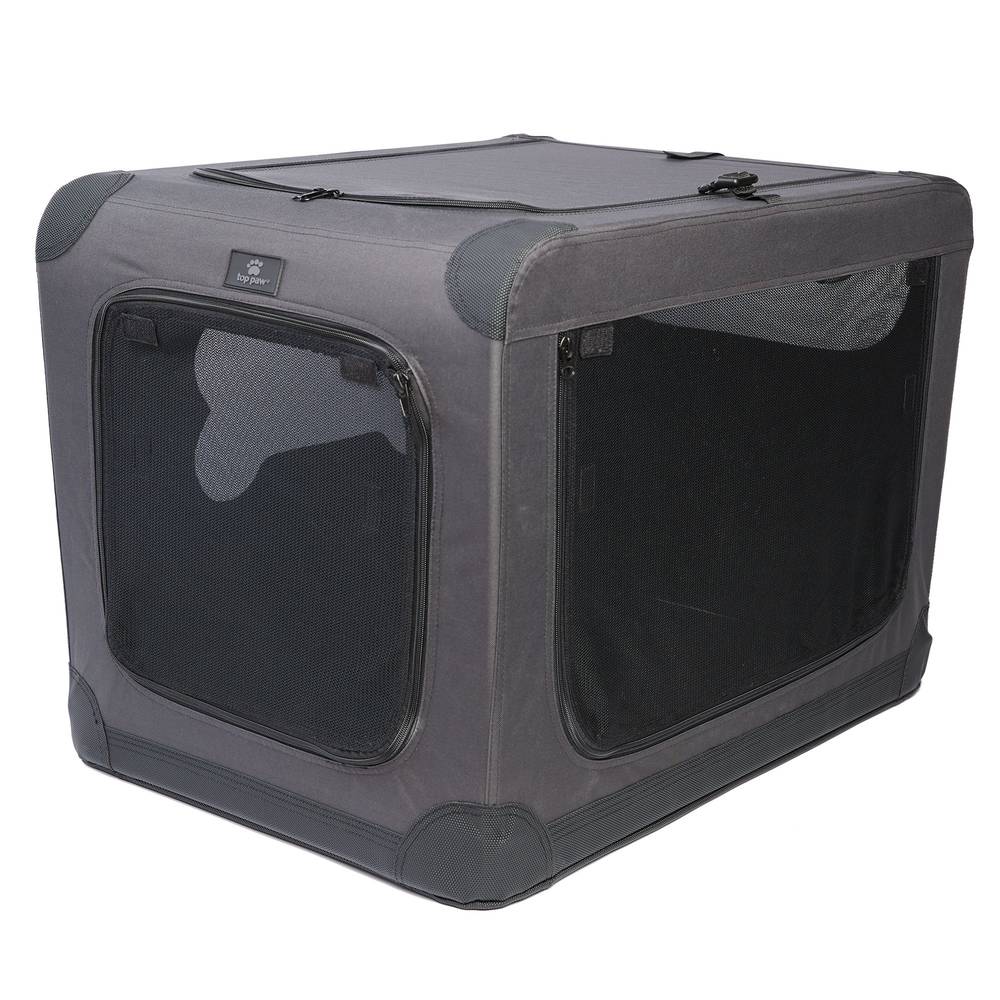 Top Paw® Indoor & Outdoor Portable Dog Crate (Color: Grey, Size: 30\"L X 21\"W X 21\"H)