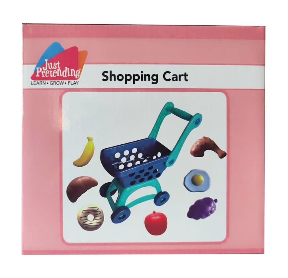 Toy Box Shopping Cart With Play Food 3y+