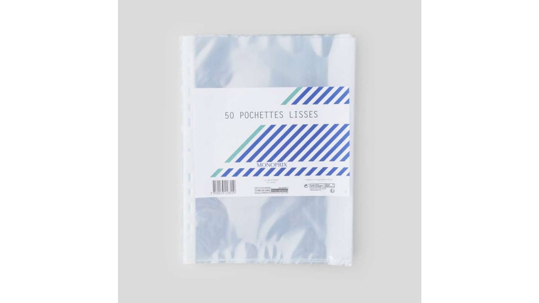 Monoprix Maison 50 pochettes lisses perforées, format A4 L'unité