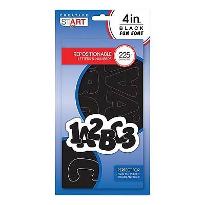 Creative Start Self-Adhesive Characters Letter and Number, 4, Black (98260)