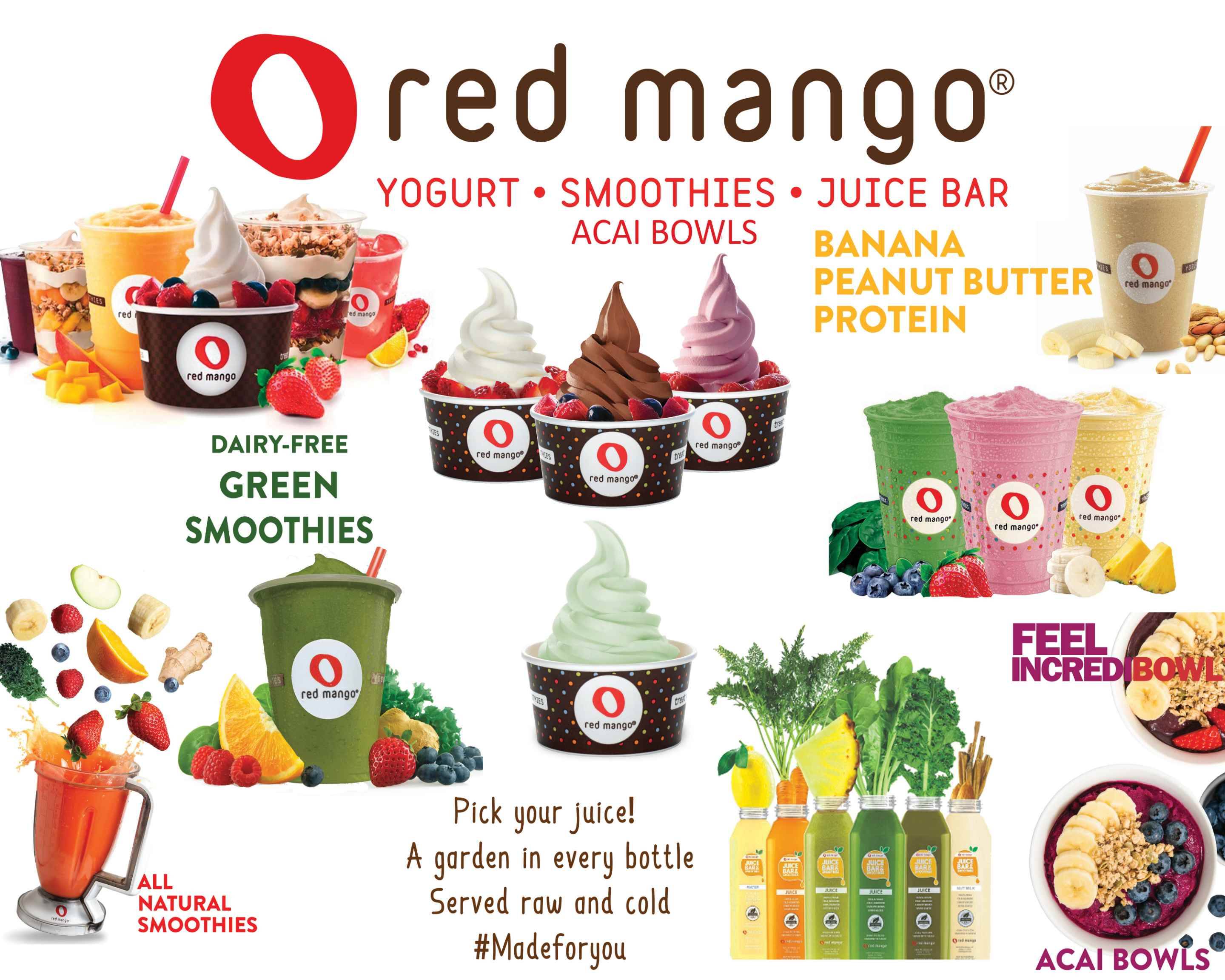 red mango smoothie menu