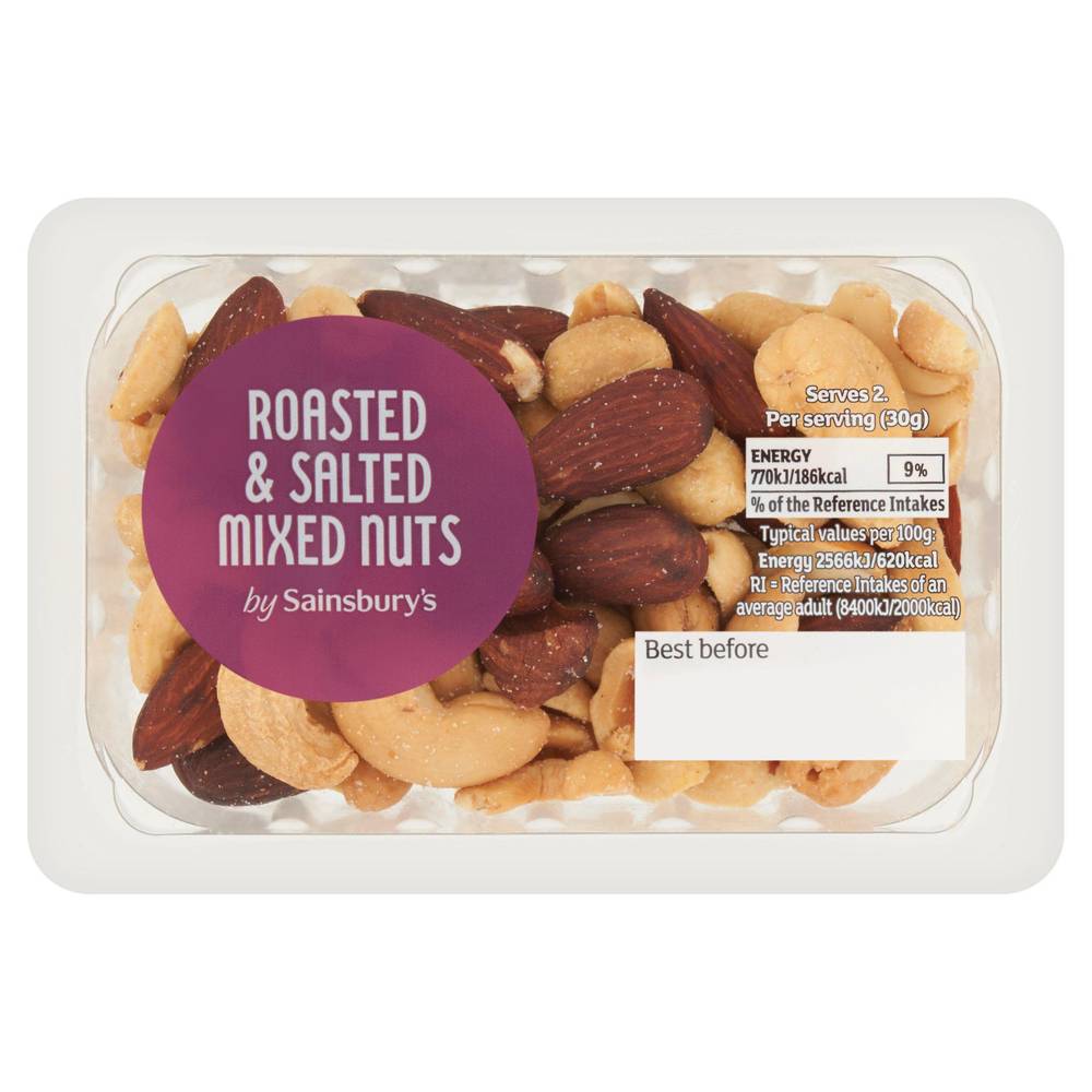 Sainsbury's On the Go Roasted & Salted Mixed Nuts 60g