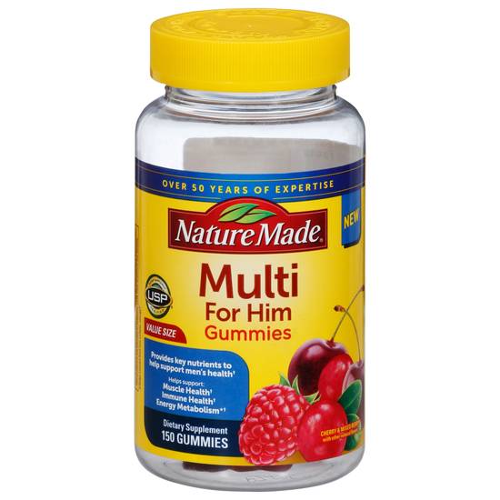 Nature Made Multi For Him Gummies Cherry & Mixed Berry Value Size (150 ct)