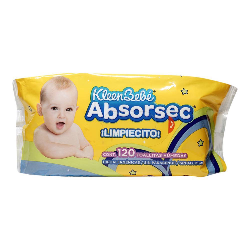 Kleenbebé toallitas húmedas absorsec (120 un)