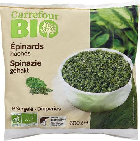 FID - Epinards hachés CARREFOUR BIO - le sachet de 600g