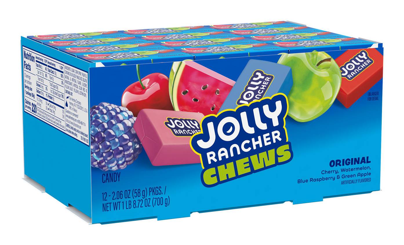 Jolly Rancher Chews (12 ct), Green Apple, Watermelon, Cherry, Blue Raspberry (2.06 oz, 12 ct)