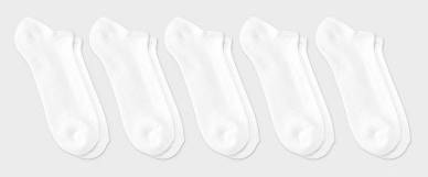 Dealworthy No Show Socks, Men, 6-12, White (5 ct)
