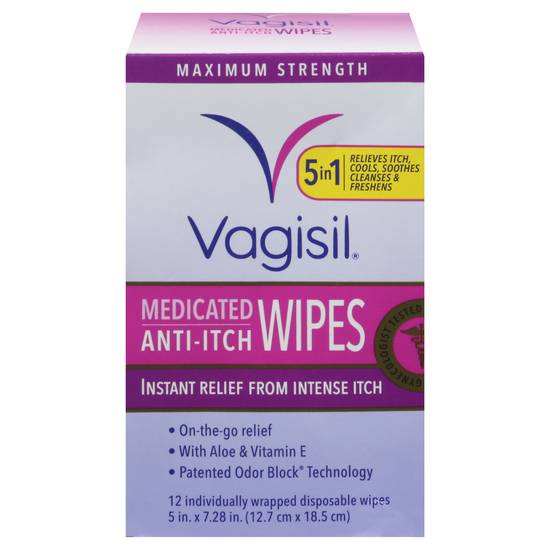 Vagisil Maximum Strength Anti-Itch Medicated Wipes