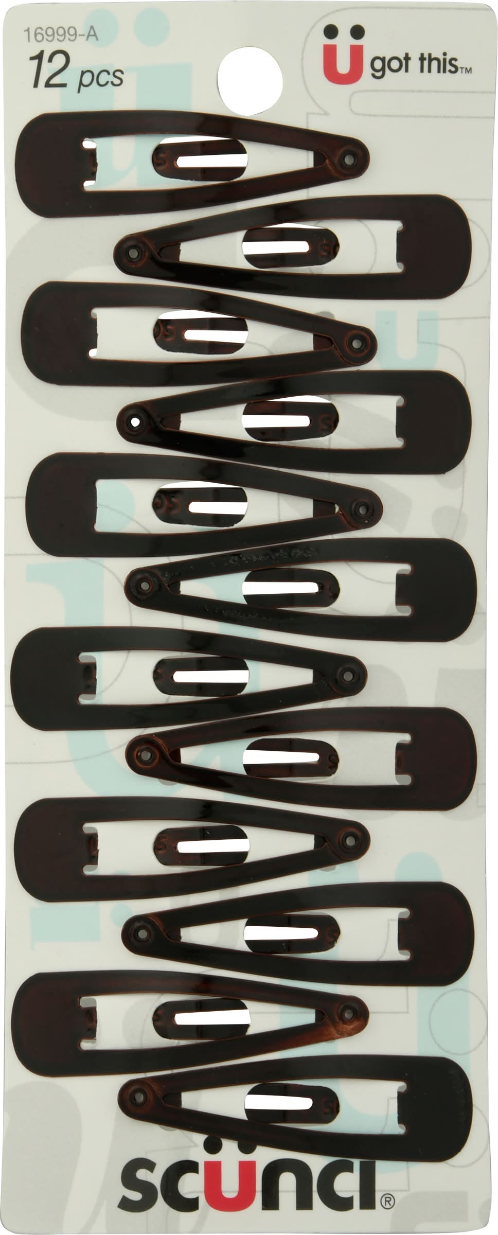 Scunci Snap Clips, Brown (1.6 oz, 12 ct)