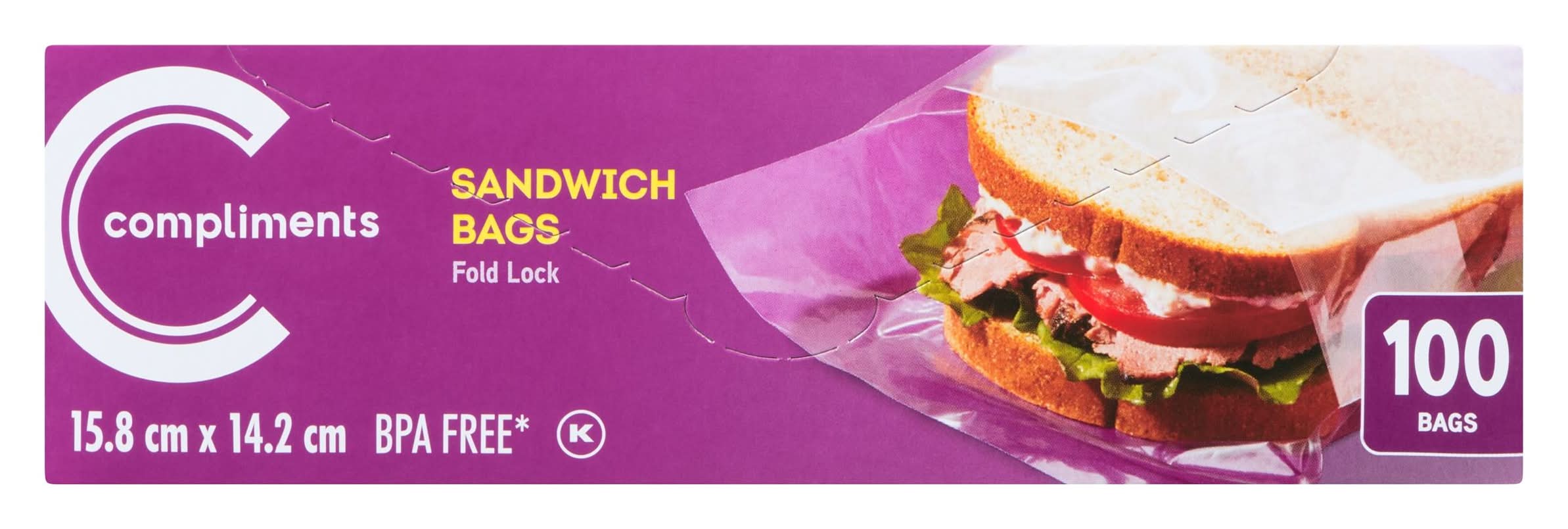 Compliments Fold Lock Sandwich Bags (100 ct)