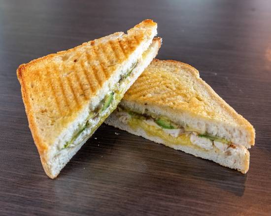 Chicken Cheese and Avocado Toasted Sandwich