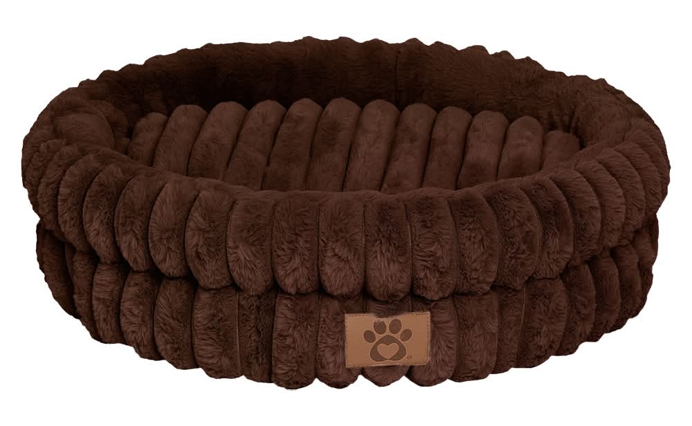 Heart to Tail Ribbed Cuddler Pet Bed - Brown
