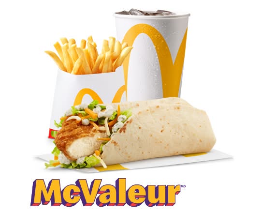 Trio McValeur Wrap-éclair poulet croust sauce Ranch [560-710 Cal]