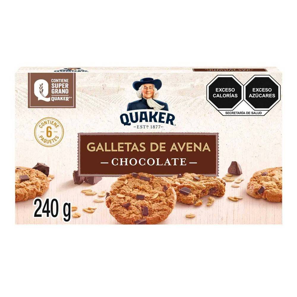 Quaker · Galletas de avena con chocolate (6 x 40 g)