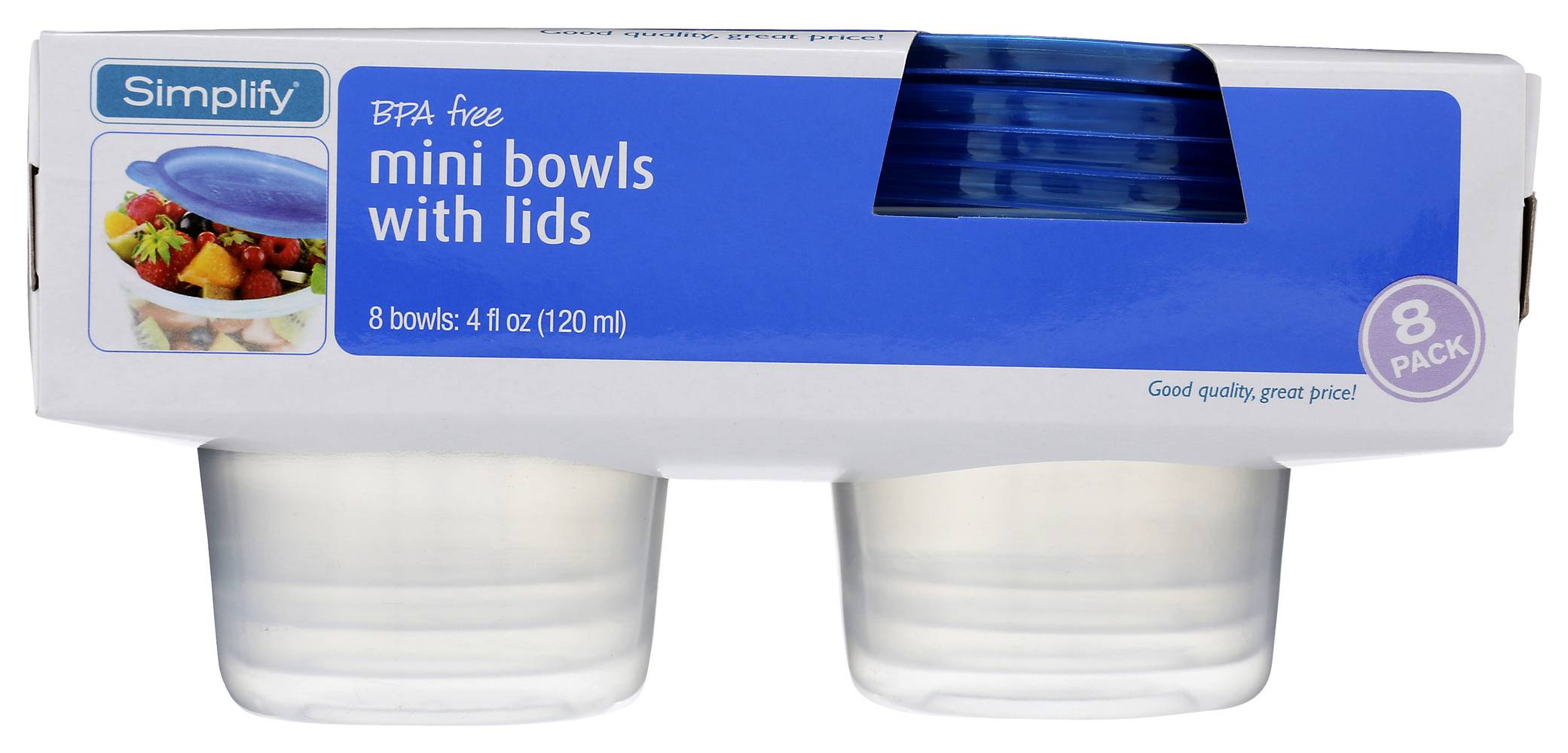 Simplify Disposable Mini Bowls With Lids (8 ct)