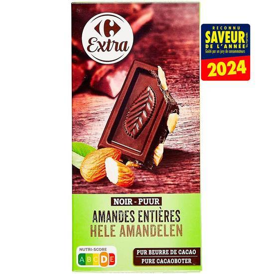 Carrefour Extra - Chocolat amandes entières (noir)