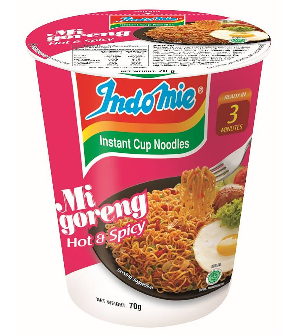 Indomie Mi Goreng Instant Noodles, Hot & Spicy (70g)