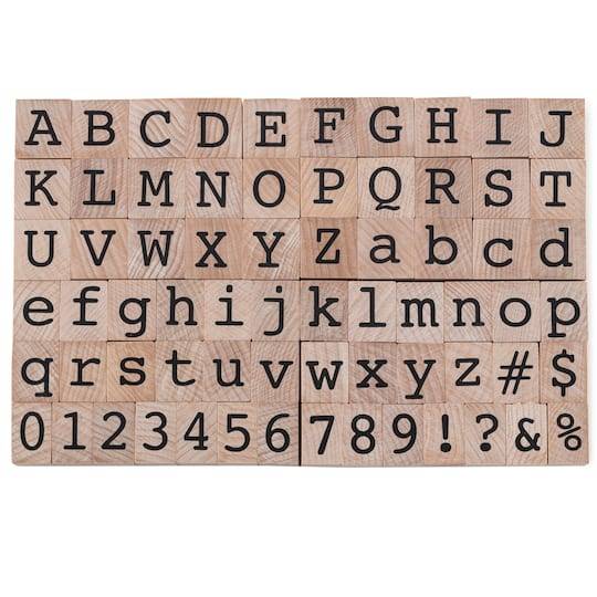 Block Alphabet & Numbers Wood Stamp Set By Recollections