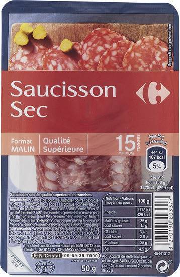 Carrefour Original - Saucisson sec (10 pièces)