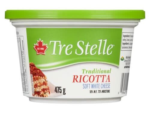 Tre Stelle Traditional Ricotta Fresh Soft White Cheese (475 g)