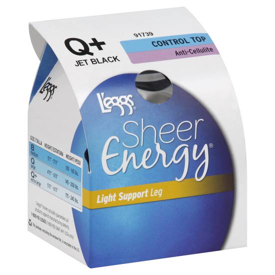 L'eggs Sheer Energy Pantyhose (q+/ jet black)