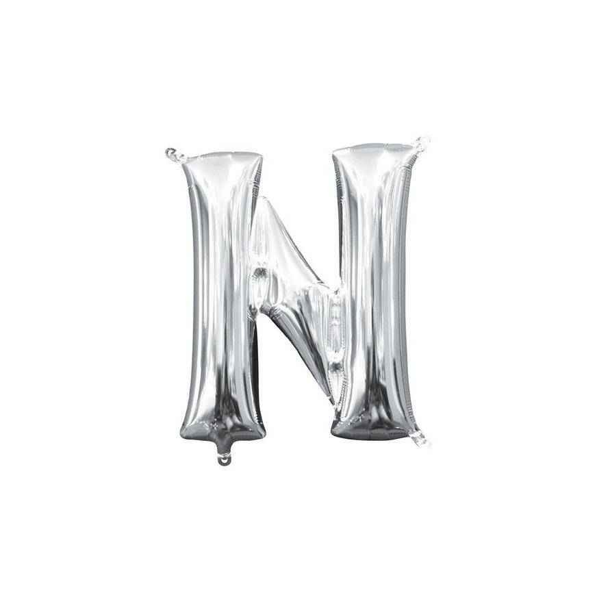 Uninflated 13in Air-Filled Silver Letter Balloon (N)