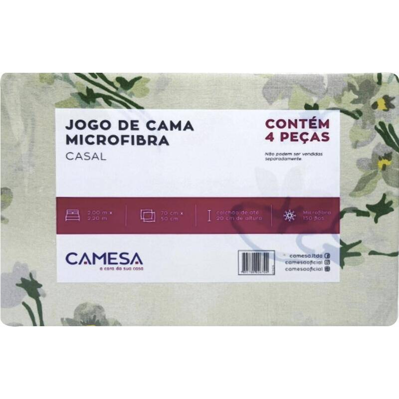 Camesa jogo de lençol de casal de microfibra (4 peças)