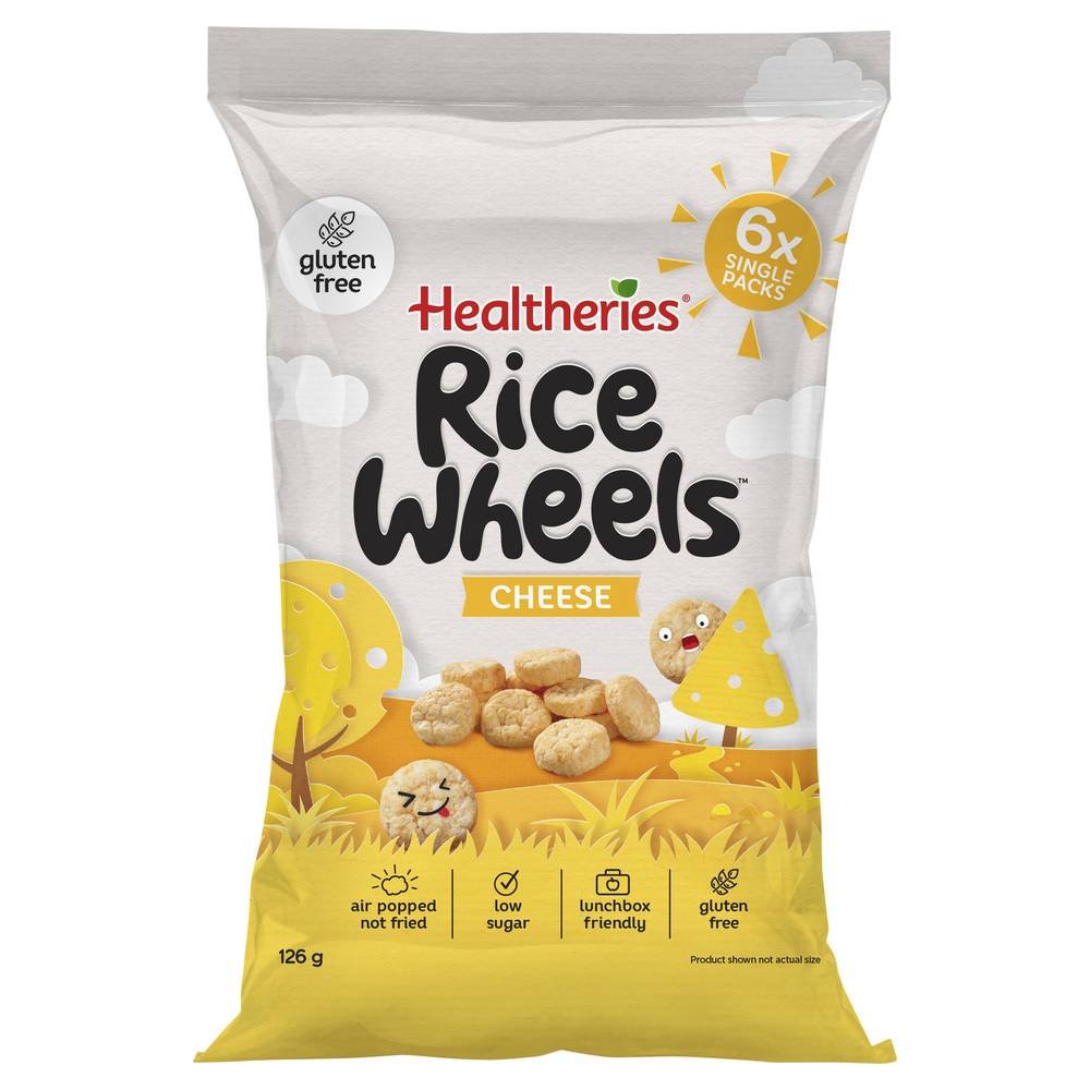 Healtheries Gluten Free Rice Wheels Snacks, Cheese (21g, 6 pack)