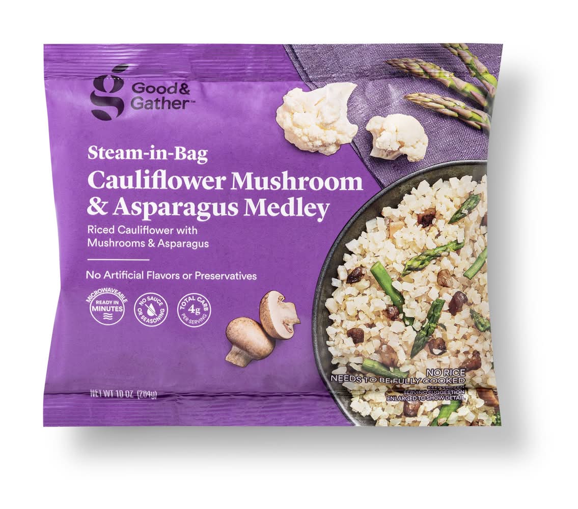 Good & Gather Riced Cauliflower Mushroom & Asparagus Medley (10 oz)