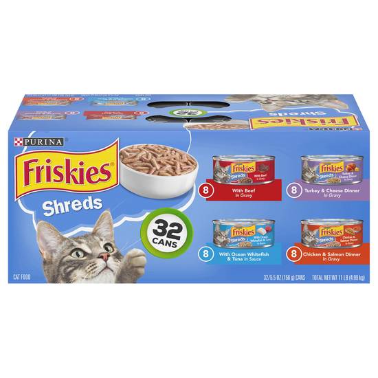 Purina Friskies Savory Shreds Variety pack Wet Cat Food (32 x 5.5 oz)