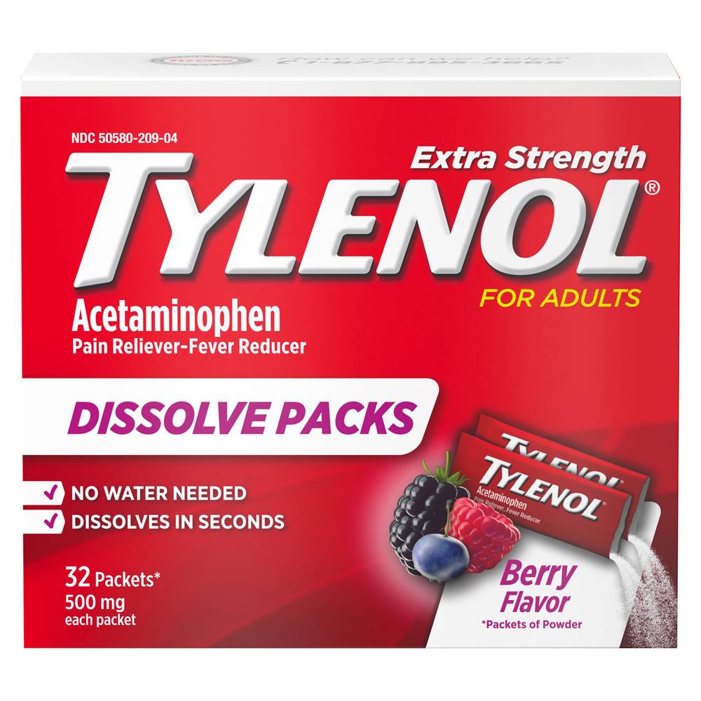 Tylenol Extra Strength Berry Acetaminophen Dissolve packs 500 mg (2.2 oz)