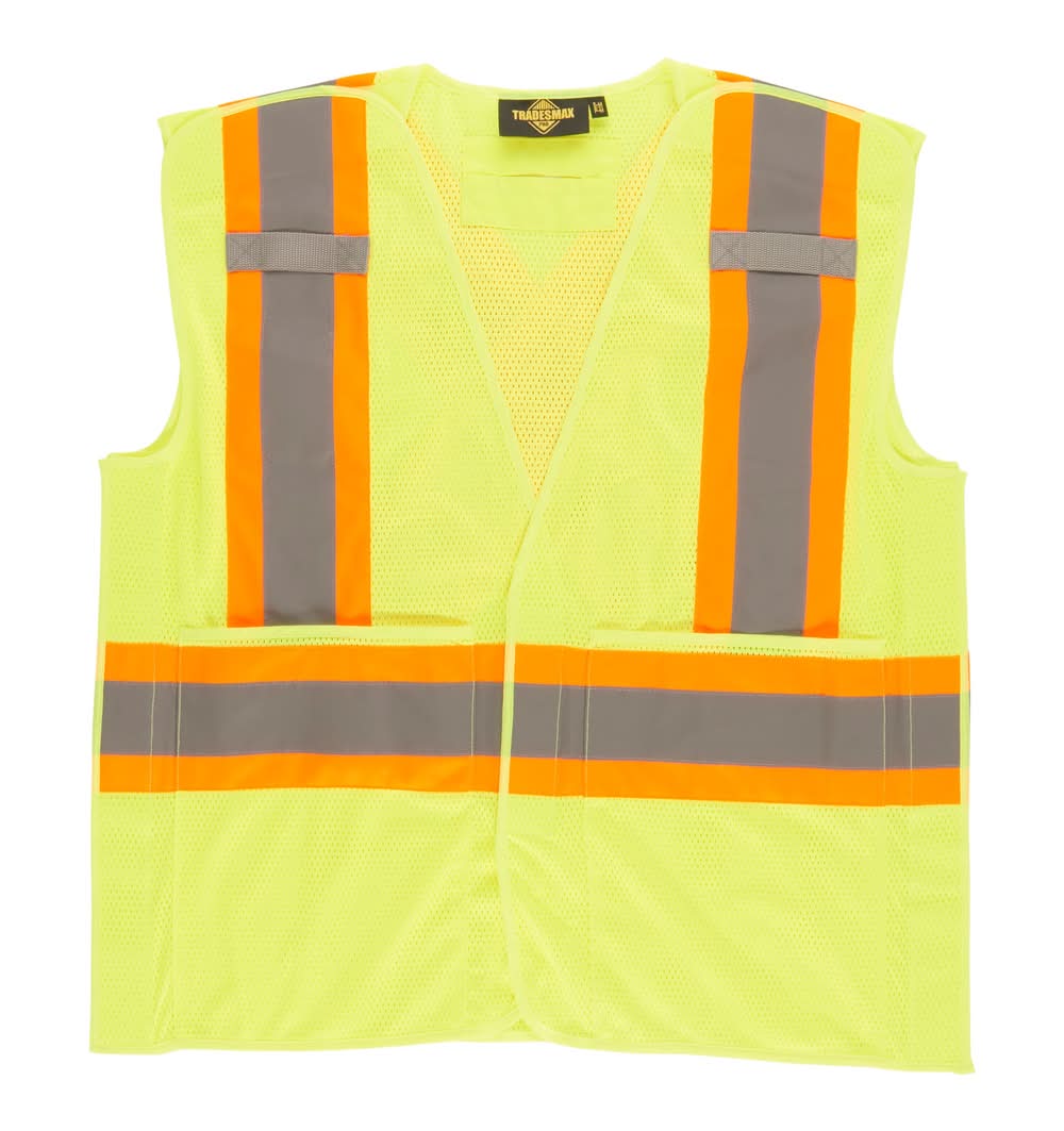 Tradesmax Pro Men's HIVIS Reflective Vest (L-XL, Orange)