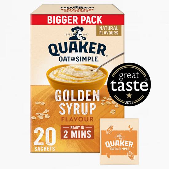 Quaker Oat So Simple Golden Syrup Family Pack Porridge Sachets 20 Pack