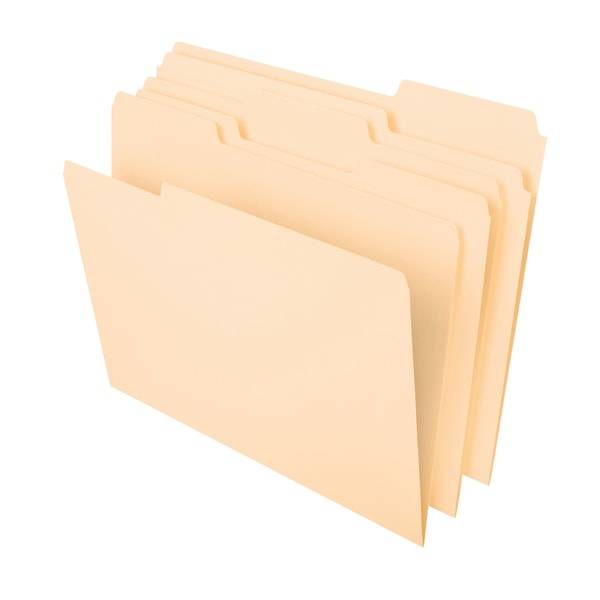 Office Depot Brand Heavyweight Manila File Folders, 1/3 Cut, Letter Size (8-1/2" x 11") (50 pack)