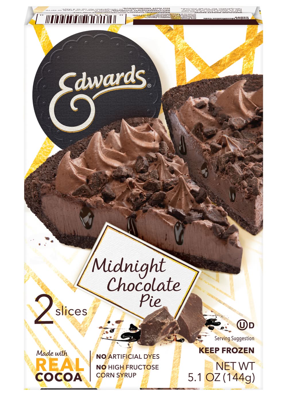 Edwards Single Serve Midnight Chocolate Pie, Midnight Chocolate (5.1 oz, 2 ct)
