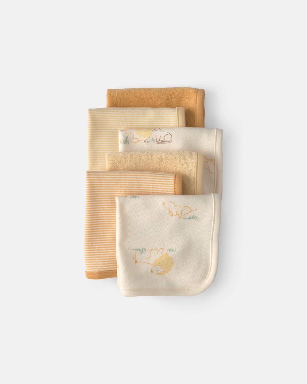 Baby 6-Pack Lion Terry Washcloths - Yellow - One Size