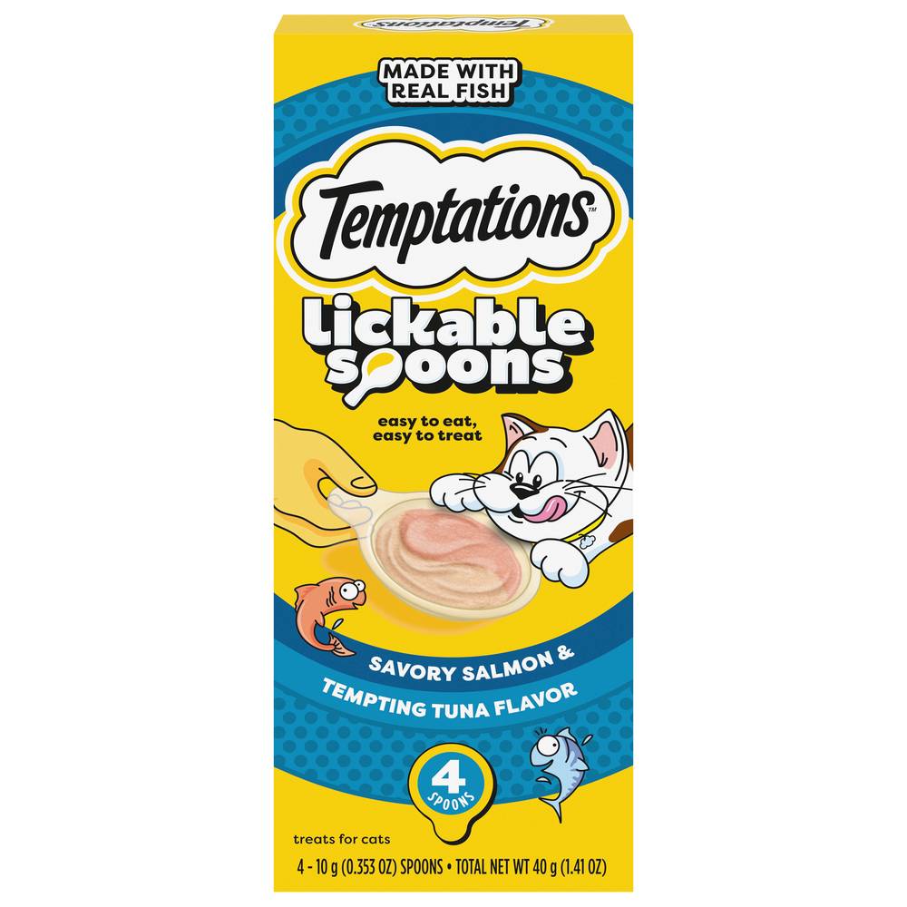 Temptations Lickable Spoons Treats For Cats (4 ct) (savory salmon & tempting tuna flavor)