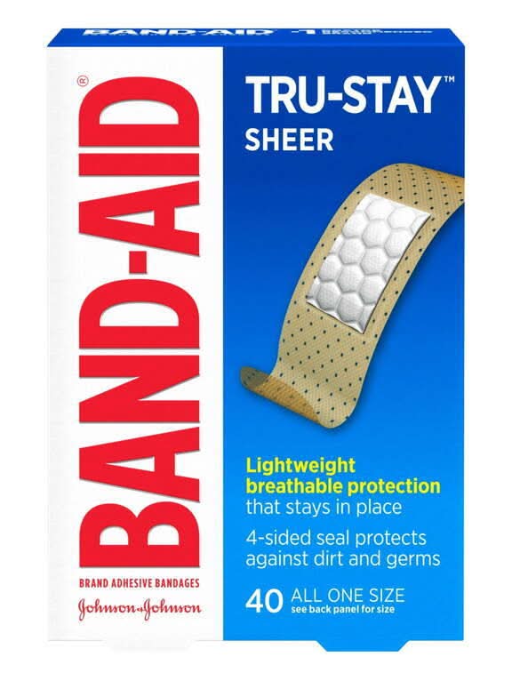 Band-Aid Adhesive Bandages Sheer Strips 40-Count