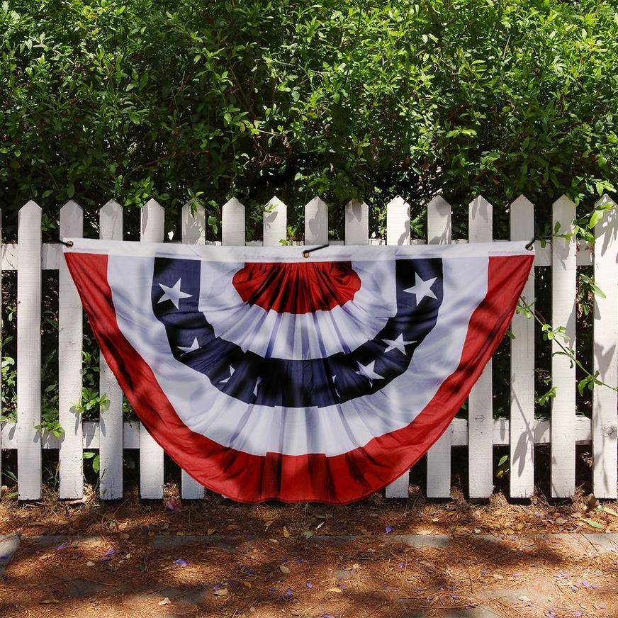 Patriotic Americana Fabric Bunting6.25ft X 3.3ft (red/white/blue)