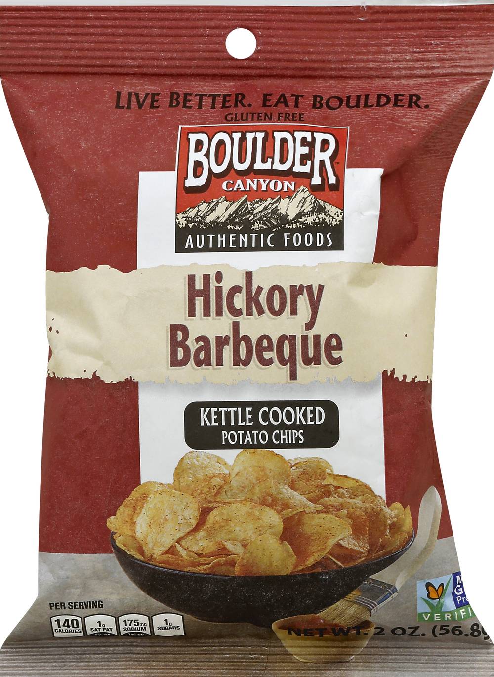 Boulder Canyon Hickory Barbeque Kettle Cooked Potato Chips (12 x 2 oz)