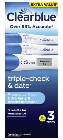 Clearblue Pregnancy Tests Ultra Early Triple-Check & Date Indicator (3 pack)