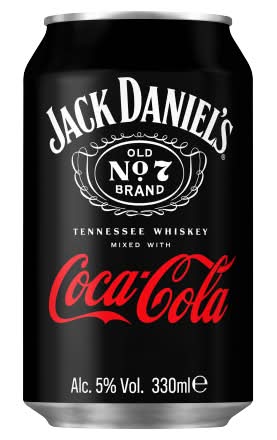 Jack Daniel's Old No 7 Tennessee Whiskey Mixed With Coca Cola (330ml)