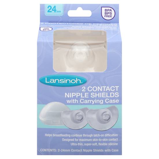Lansinoh Contact Nipple Shield With Case - 24mm (2 count)