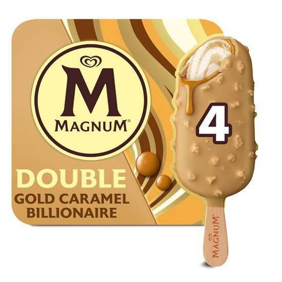 Magnum glace bâtonnet double gold caramel billionaire (4ct)